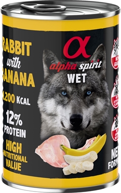 Rabbit with banana 400g - Dåsemad - Alpha Spirit